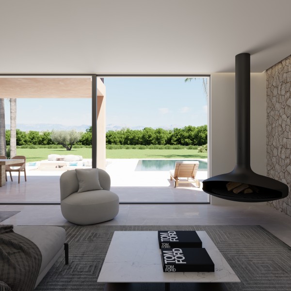 Casa de campo mediterránea en construcción con piscina y gran parcela en Sencelles
