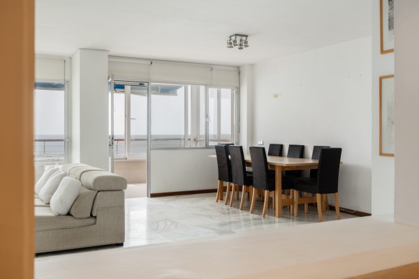 Seafront Apartment with Panoramic Sea Views, Pool and Excellent Potential in Sant Agustí