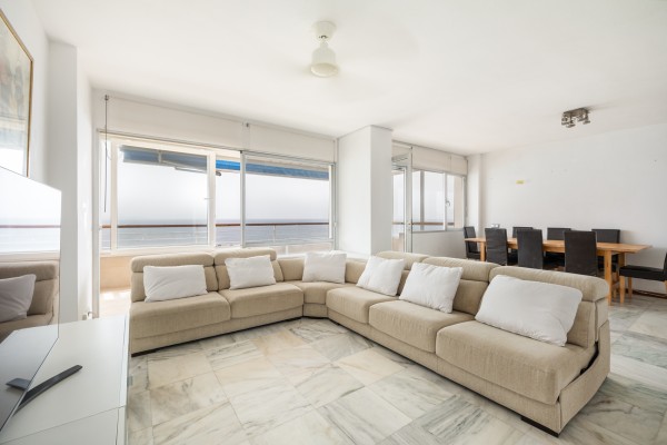 Seafront Apartment with Panoramic Sea Views, Pool and Excellent Potential in Sant Agustí