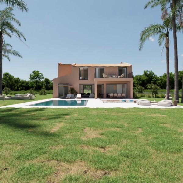 Casa de campo mediterránea en construcción con piscina y gran parcela en Sencelles