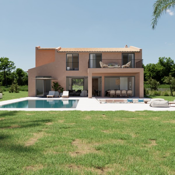 Casa de campo mediterránea en construcción con piscina y gran parcela en Sencelles